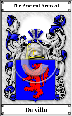 Da villa Family Crest Download (JPG)  Book Plated - 150 DPI